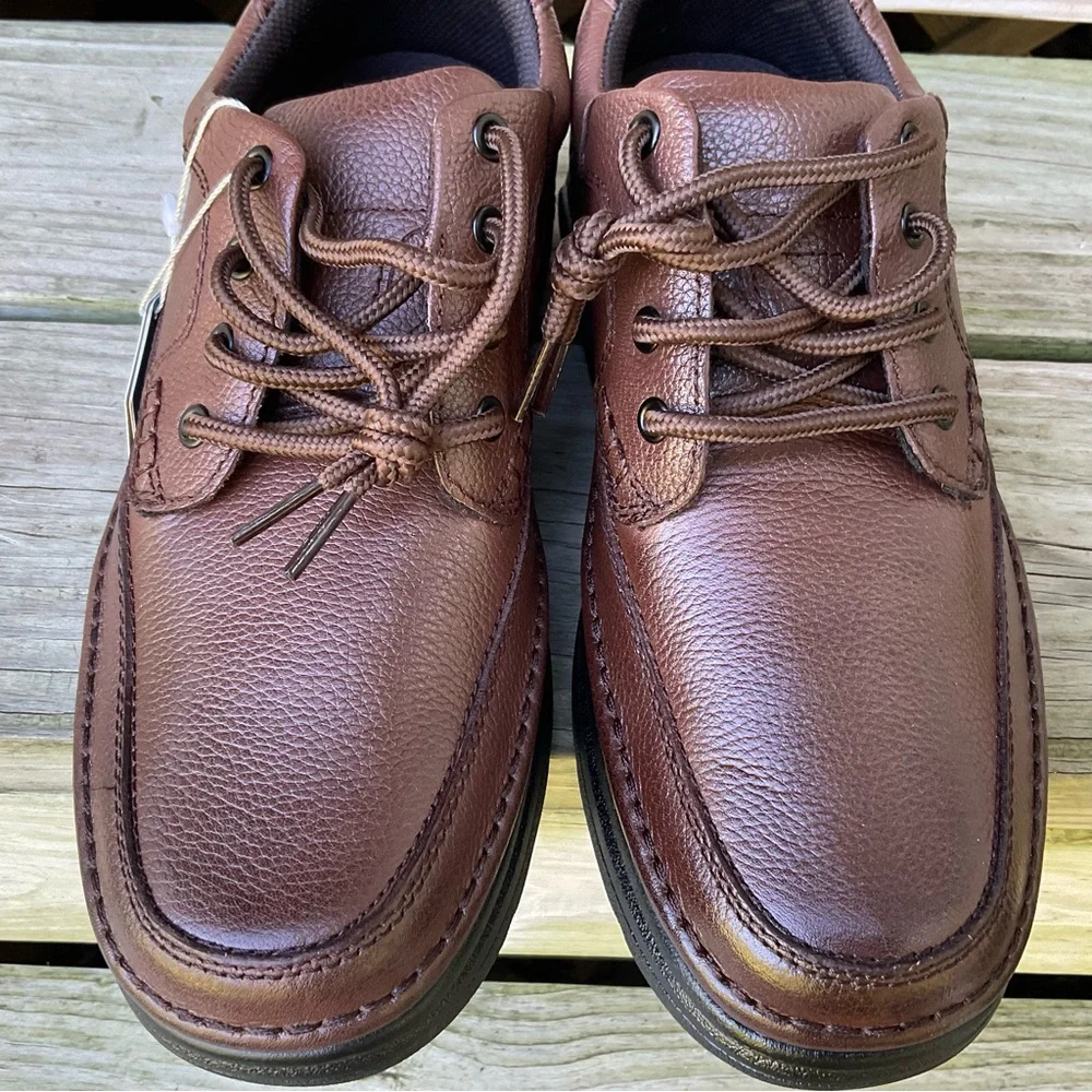 Nunn Bush Leather Oxfords Lace Up Comfort Gel Men’s 10 M Pebbled Dress Casual